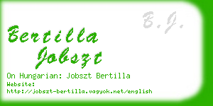 bertilla jobszt business card